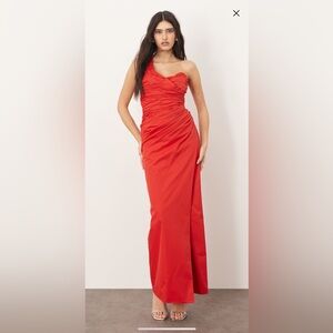 Red One Shoulder Dress ASOS-Arrange